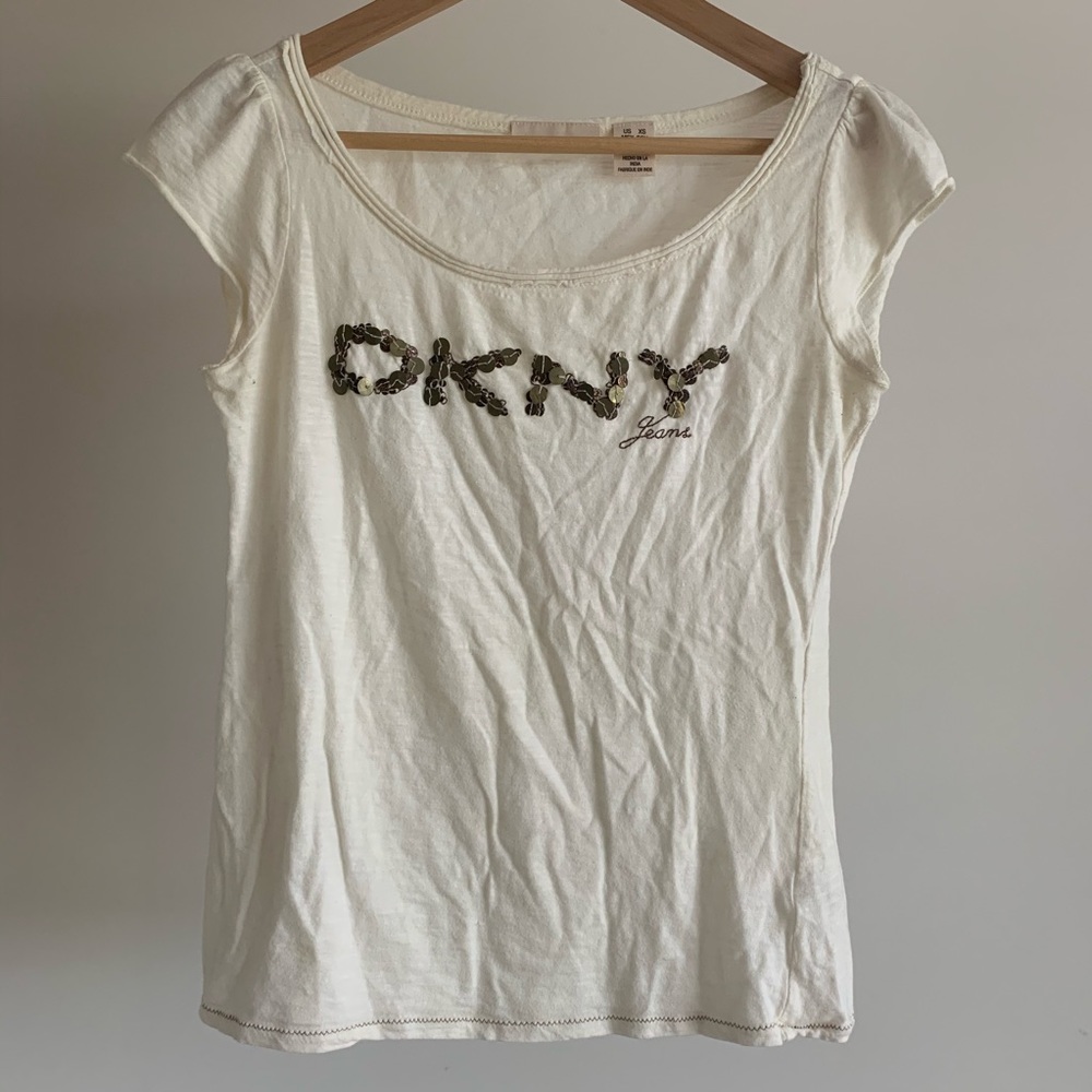 DKNY White Short-Sleeve Tee